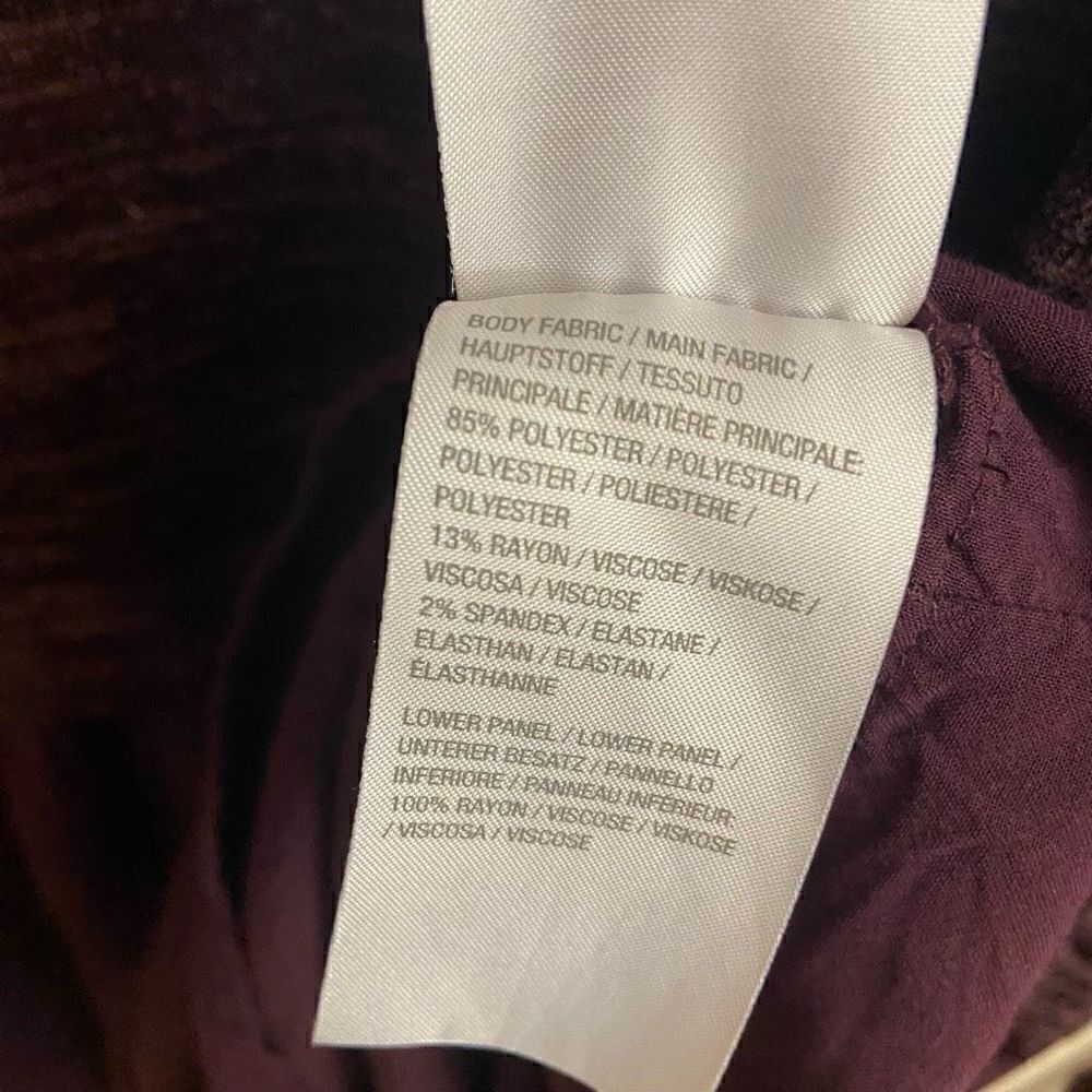 LOGO By Lori Goldstein Purple Mixed Media Shift Dress Medium - Picture 4 of 5